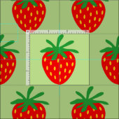 可愛い赤いちご柄DIY繊維織物 ファブリック (タイル)