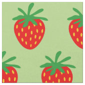 可愛い赤いちご柄DIY繊維織物 ファブリック (クローズアップ)