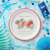 可愛い赤いちご葉ブライダルシャワー ペーパープレート (パーティー)