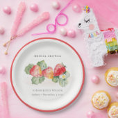 可愛い赤いちご葉ブライダルシャワー ペーパープレート (パーティー)