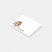 可愛い赤いアップルキャラクターと鉛筆先生4x3+ ポストイット (アングル)