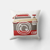 可愛い赤いカメララブハート写真グラフィック クッション (裏面)