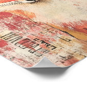 可愛い赤いキツネミックスメディア ポスター (角)