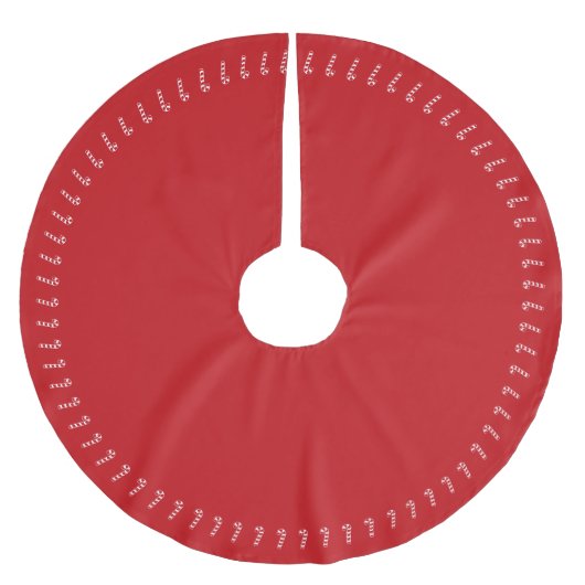 可愛い赤いキャンディ無地のーのプレーンエレガントクリスマス ブラッシュドポリエステルツリースカート (正面)