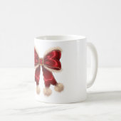 可愛い赤いクリスマスコケットボウクリスマスマグカップ コーヒーマグカップ (正面右)