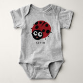 可愛い赤いテングミパーソナライズされた ベビーボディスーツ (正面)