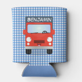 可愛い赤いデリバリートラック漫画イラストレーション 缶クーラー (裏面)