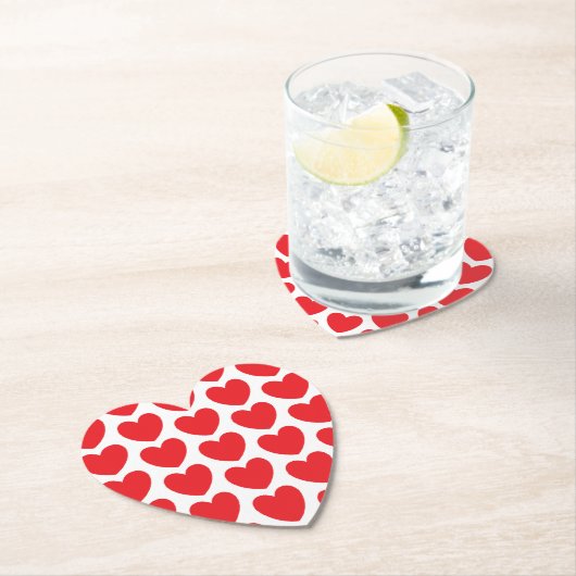可愛い赤いハートのパターン顧客。BGハートコースター ペーパーコースター (インサイチュ)