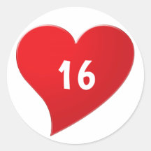 可愛い赤いハートカスタム番号Sweet sixteen