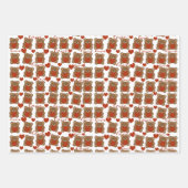 可愛い赤いハートパターンテディベアバレンタインデー ラッピングペーパーシート (正面2)