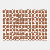 可愛い赤いハートパターンテディベアバレンタインデー ラッピングペーパーシート (正面)