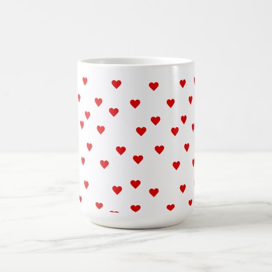 可愛い赤いハートパターンマグカップ – 愛&ロマンス コーヒーマグカップ (中央)
