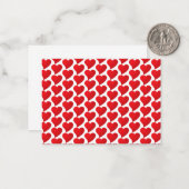 可愛い赤いハートパターンモダンミニマル ノートカード (正面/裏面インサイチュ)
