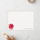 可愛い赤いハート風船水彩風船誕生日 ノートカード (正面/裏面インサイチュ)