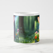 可愛い赤いバニー座って木の下–75767 ジャンボコーヒーマグカップ (正面)