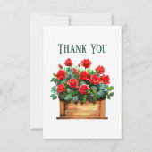 可愛い赤いバラとメッセージ サンキューカード (正面)