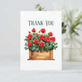 可愛い赤いバラとメッセージ サンキューカード (スタンド正面)