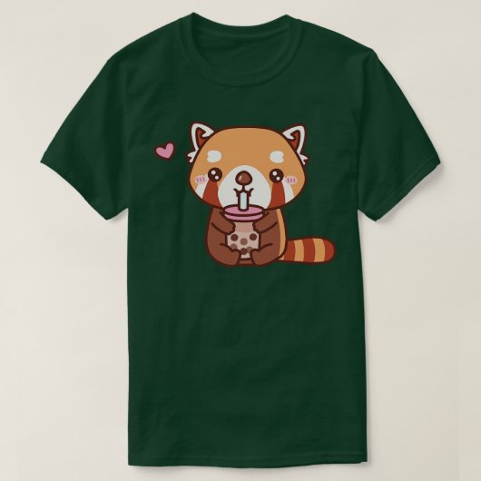 可愛い赤いパンダ大好きバブルティー1 Tシャツ (デザイン正面)