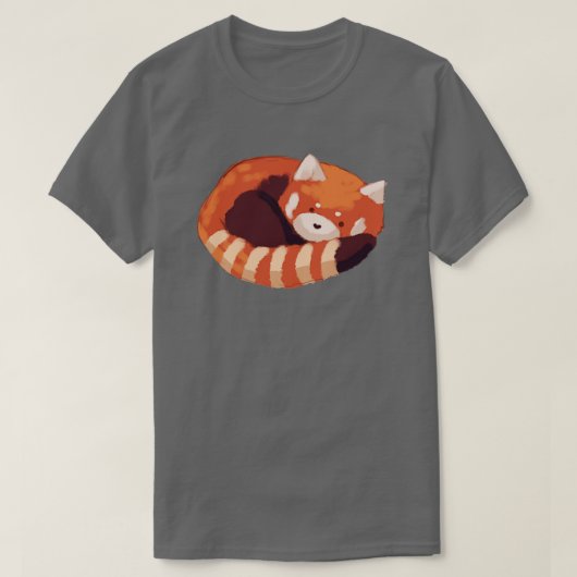 可愛い赤いパンダ眠り1 Tシャツ (デザイン正面)