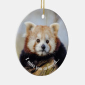 可愛い赤いパ恋しく思ンダ セラミックオーナメント (右)