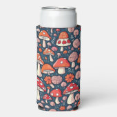 可愛い赤いフローラの緑の色 スリム缶クーラー (Seltzer正面)