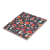 可愛い赤いフローラの緑の色 タイル (側面)