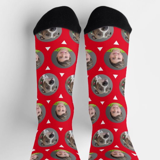 可愛い赤いペットフォトチャイルドフォト2写真 ソックス (上部)