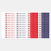 可愛い赤いモンスタートラックパーソナライズされた名 ラベル (シート)