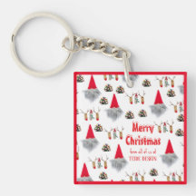 可愛い赤いユニーククリスマスキーチェーンの顧客ギフト
