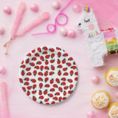 可愛い赤いラディバグパターン ペーパープレート (パーティー)