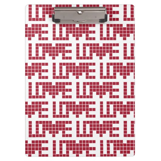 可愛い赤いラブスレトル クリップボード (正面)