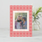 可愛い赤いレトロミッドセンチュリーモダン縦写真 シーズンカード (スタンド正面)