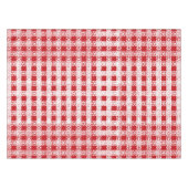 可愛い赤いレースのグリッド格子格子柄クリスマス テーブルクロス (正面(横))