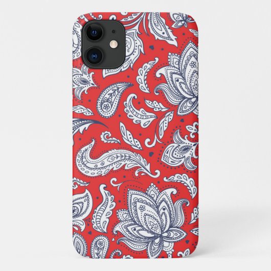 可愛い赤いヴィンテージの花模様 Case-Mate iPhoneケース (裏面)