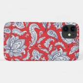 可愛い赤いヴィンテージの花模様 Case-Mate iPhoneケース (裏面(横))
