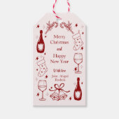 可愛い赤い予測できなドードルクリスマカスタムスホリデー ギフトタグ (正面)