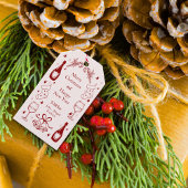 可愛い赤い予測できなドードルクリスマカスタムスホリデー ギフトタグ