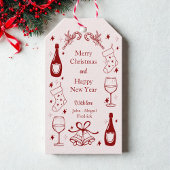 可愛い赤い予測できなドードルクリスマカスタムスホリデー ギフトタグ