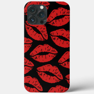 可愛い赤い口紅キスキス唇パターン iPhone 13 PRO MAXケース