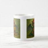 可愛い赤い子犬の目のベビードラゴンとテディベア モーフィングマグカップ (中央)