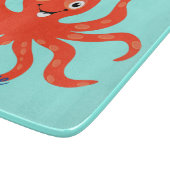 可愛い赤い微笑みタコ雷_コブ カッティングボード (角)