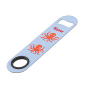 可愛い赤い微笑みタコ雷_コブ スピード栓抜き (正面アングル)