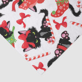 可愛い赤い怒猫キャンディーケーンクリスマス 薄葉紙 (詳細)