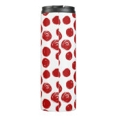 可愛い赤い手描き水彩水玉模様 タンブラー (裏面)