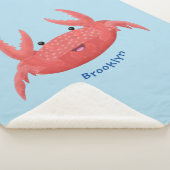 可愛い赤い斑点のカニ漫画イラストレーション シェルパブランケット (3/4)