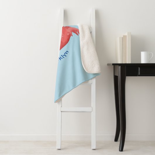 可愛い赤い斑点のカニ漫画イラストレーション シェルパブランケット (インサイチュ)