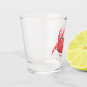 可愛い赤い斑点のカニ漫画イラストレーション ショットグラス (左)