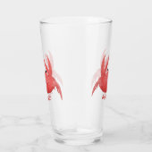 可愛い赤い斑点のカニ漫画イラストレーション タンブラーグラス (右)