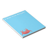 可愛い赤い斑点のカニ漫画イラストレーション ノートパッド (アングル)