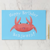 可愛い赤い斑点のカニ漫画イラストレーション ペーパーパッド (インサイチュ)